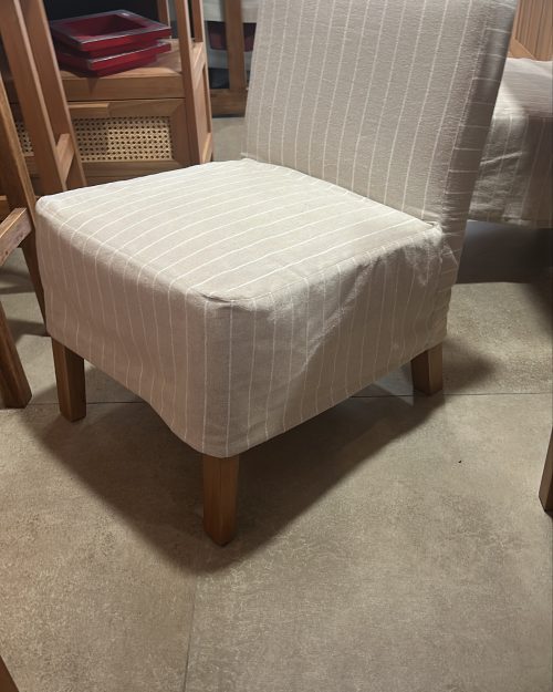 Gardenia con funda lino rayas beige